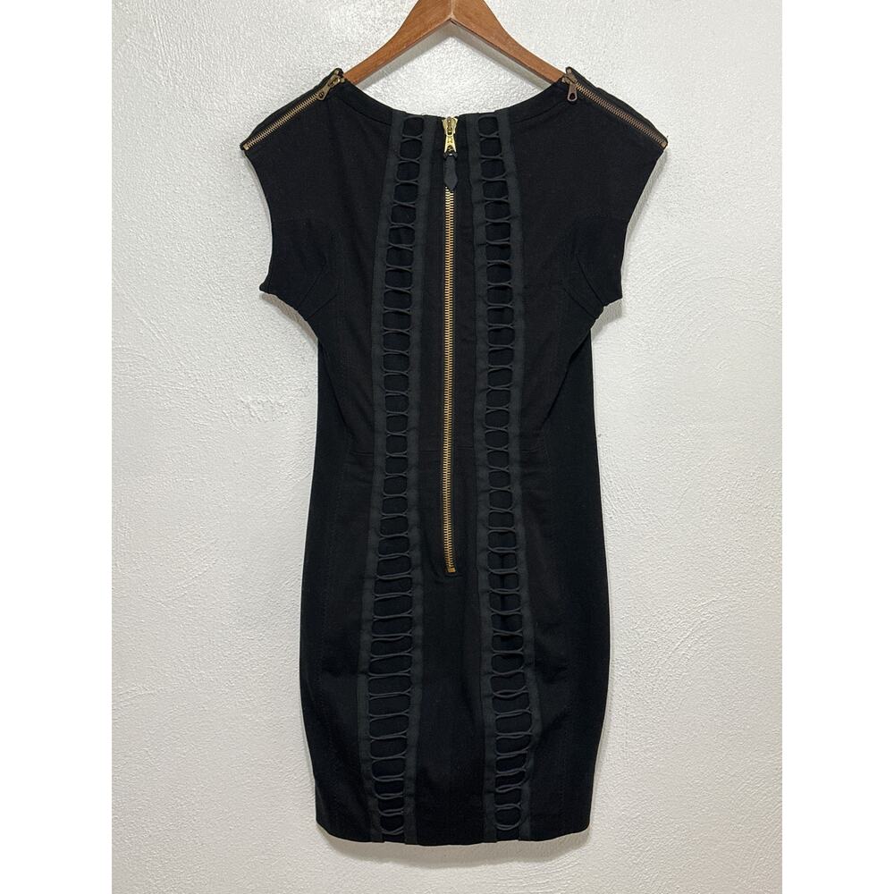 Rag & Bone Layla Contour Dress 4 Black Braided Back Zipper Detail Designer City